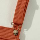  Front Pockets Corduroy Overall Dress
