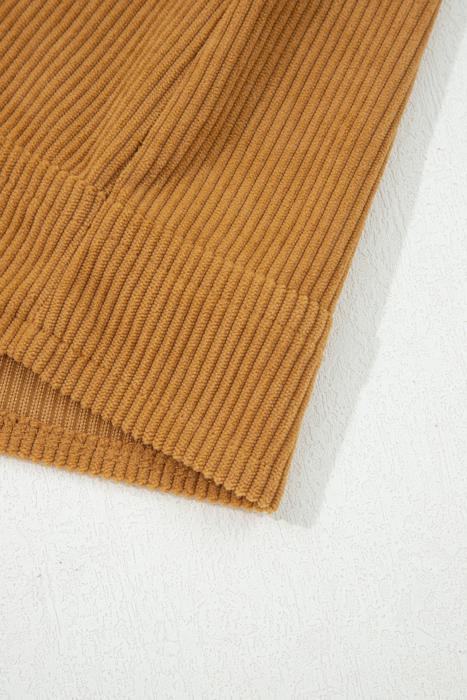 Corduroy Patched Pocket Mini Dress | S-XL
