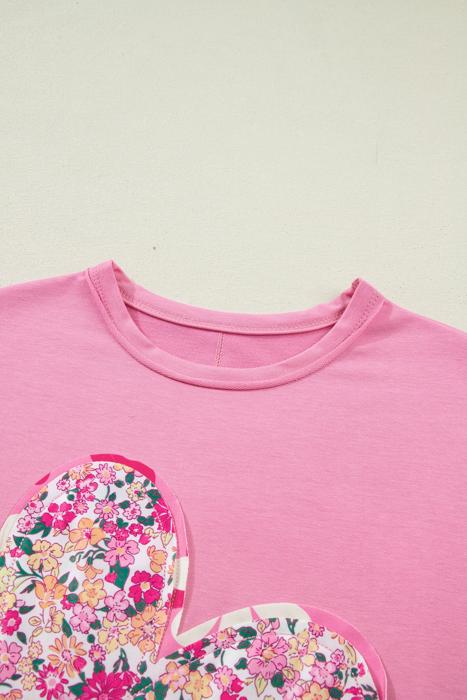 Bloom Patched Raw Seam Oversized Tee | S-XL