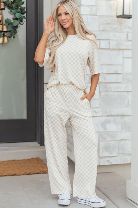 Checkered Spring 2pcs Lounge Pant Set | S-XL