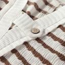  Striped Textured Hooded V-Neck Long Sleeve Top | S-XL