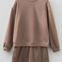 Velora Cozy Drop Shoulder Drawstring Mini Skirt Set | S-XL