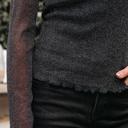  Metallic Shimmer Mesh Long Sleeve Blouse | S-XL