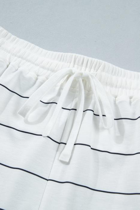 Stripe Half Sleeve Top & Shorts Set | S-XL