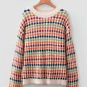  Polka Dot Striped Drop-Shoulder Sweater | S-XL