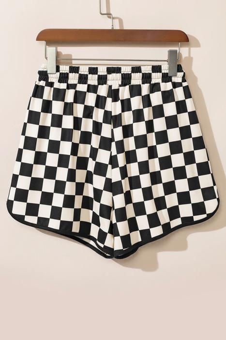 Checkered Elastic Waist Casual Shorts | S-XL