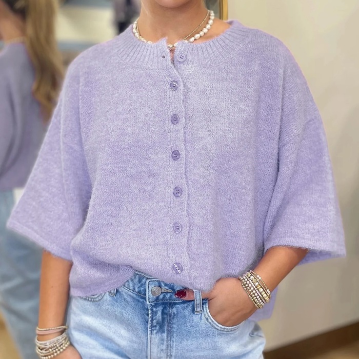 Modern Boxy 3/4 Sleeve Button Cardigan | S-XL