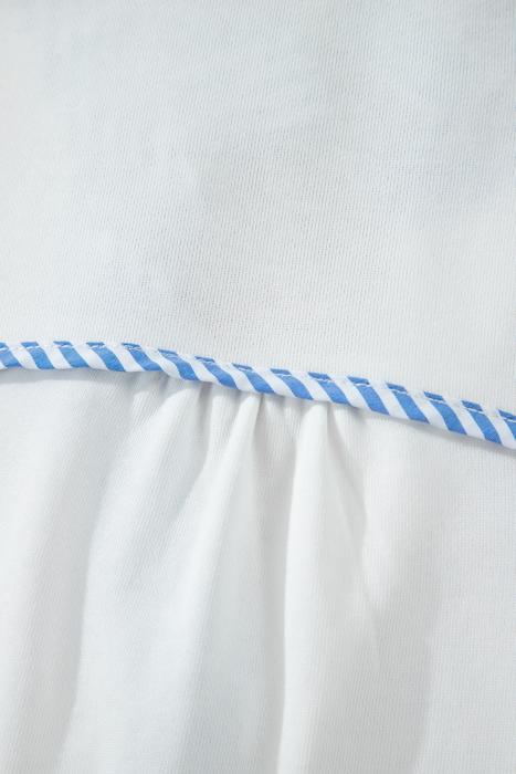 Striped Frill Collar Short Sleeve Blouse | S-XL