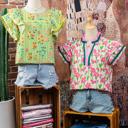  Stripe Floral Ruffle Sleeve Top | S-XL