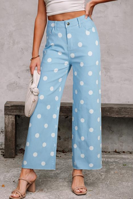 Raw Hem Polka Dot Shift Jeans