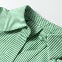  Striped Collared Split Neck Blouse | S-XL