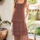 Polka Dot Backless Ruffled Tiered Maxi Dress | S-XL