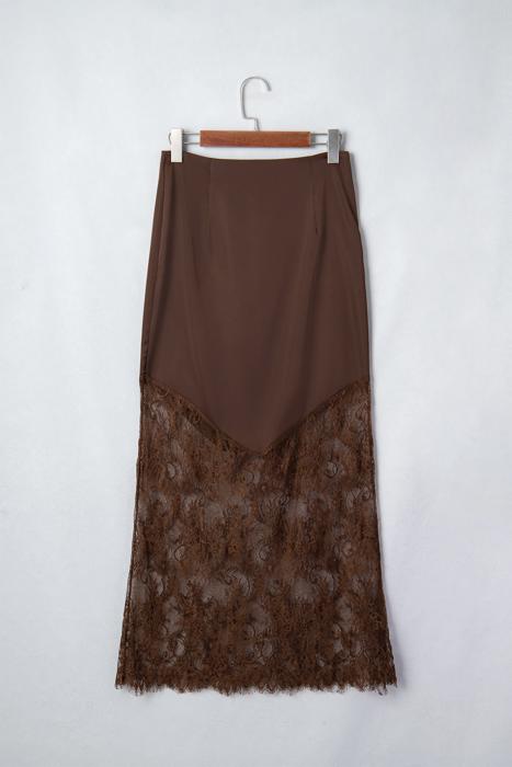 Serelle Patchwork Hem Lace Skirt | S-XL
