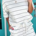  Stripe Half Sleeve Top & Shorts Set | S-XL