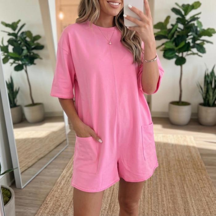 Relaxed Fit Pocketed Romper | S-XL