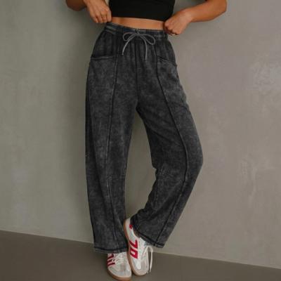 Raw Seam Drawstring Casual Barrel Pants | S-XL