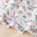  Floral Print Textured Square Neck Long Sleeve Top | S-XL
