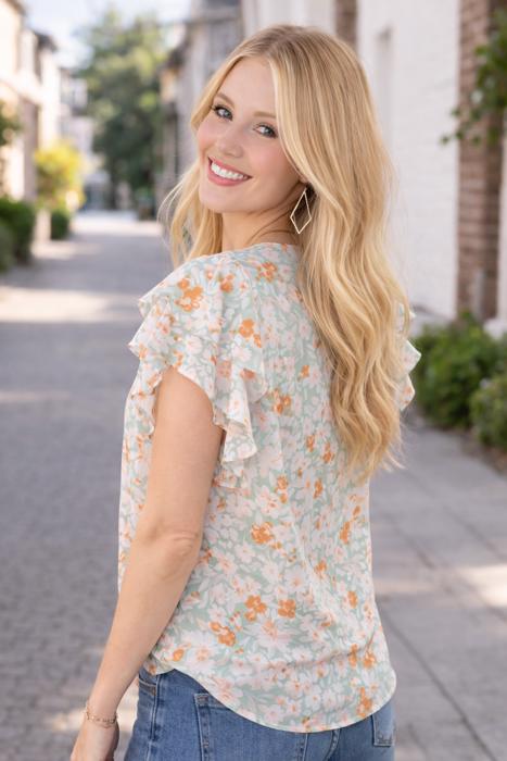 Short Sleeve Double Ruffle Top | Free Shipping