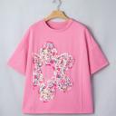  Bloom Patched Raw Seam Oversized Tee | S-XL