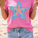  Starfish & Floral Print Relaxed Fit Tee | S-XL