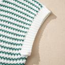  Elara Striped Ribbed Trim Loose Fit Knitted Vest | S-XL