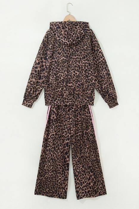 Striped Detail Leopard Matching Set | S-XL