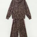  Striped Detail Leopard Matching Set | S-XL