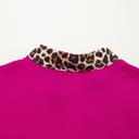  Leopard Patchwork Split Neck Blouse | S-XL