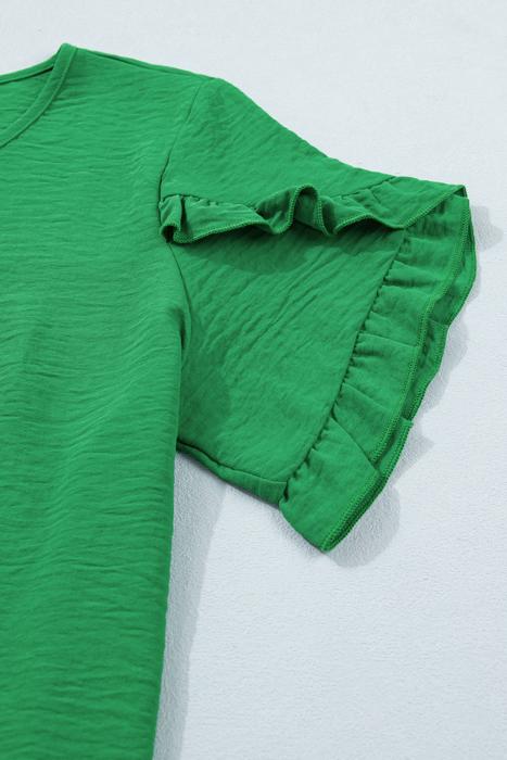 Ruffle Charm Short Sleeve Blouse | S-XL