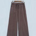  Washed Seam Drawstring Leg Flare Pants | S-XL