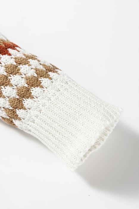 Striped Eyelet Detail Sweater | S-XL