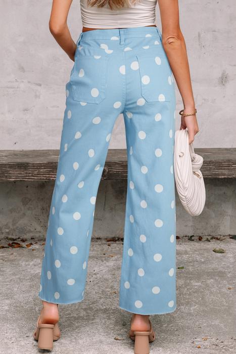 Raw Hem Polka Dot Shift Jeans