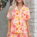  Shell Button Pumpkin Print Two-Piece Lounge Set | S-XL