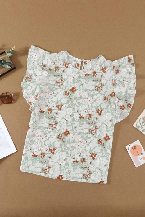 Short Sleeve Double Ruffle Top | Free Shipping