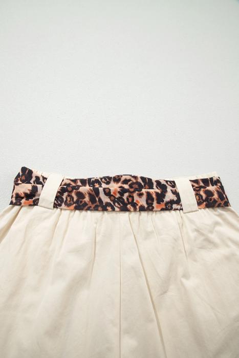 Chic Leopard Contrast Belted Shorts | S-XL