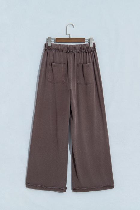 Washed Seam Drawstring Leg Flare Pants | S-XL