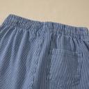  Striped Drawstring Elastic Waist Denim Shorts | S-XL