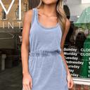  Mineral Wash Sleeveless Elastic Waist Mini Dress | S-XL