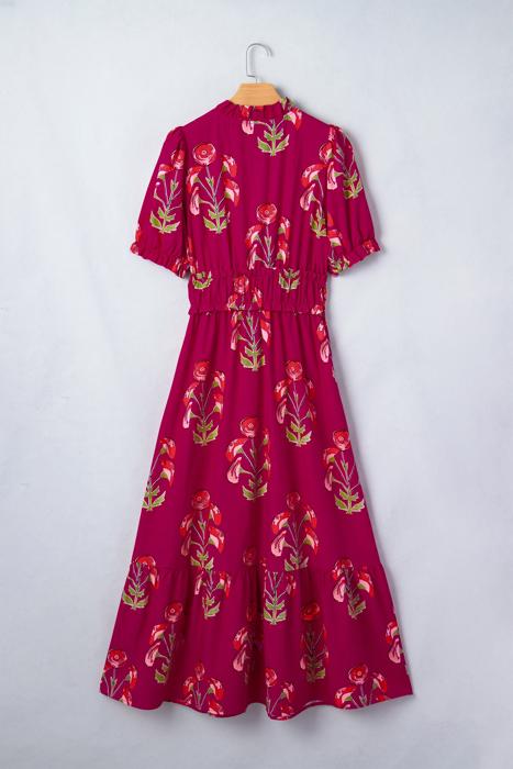 Floral Print V Neck Maxi Dress | S-XL
