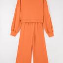  Drop Shoulder Puff Sleeve Cropped Pullover Pants Set | S-XL