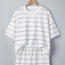  Stripe Half Sleeve Top & Shorts Set | S-XL