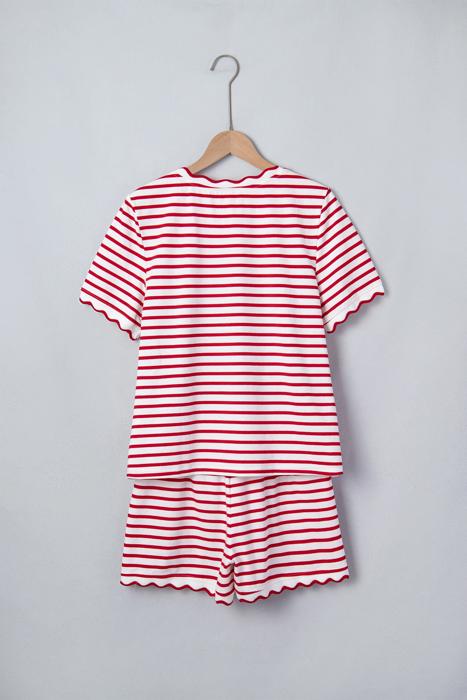 Stripe Scallop Lounge Short Set | S-XL