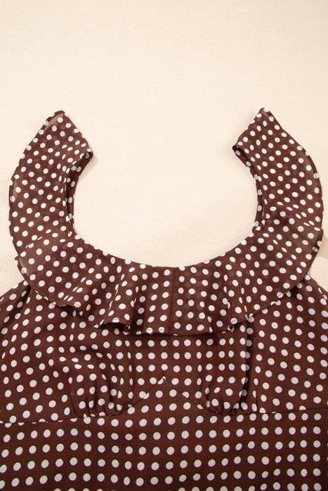 Polka Dot Backless Ruffled Tiered Maxi Dress | S-XL