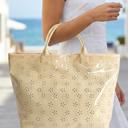  Glossy Floral Eyelet Waterproof Tote Bag