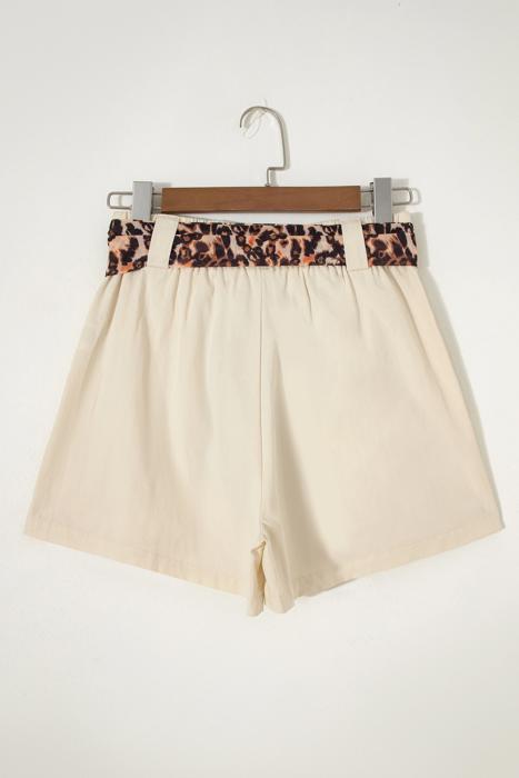 Chic Leopard Contrast Belted Shorts | S-XL
