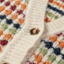  Dot Pattern Knit Button Front V Neck Cardigan | S-XL