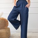  Side Pockets High Waist Wide Leg Lightweight Jeans-Like Pants | S-XXL
