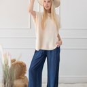  Side Pockets High Waist Wide Leg Lightweight Jeans-Like Pants | S-XXL