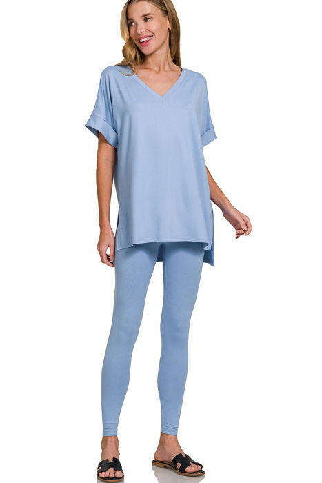Buttery Soft Microfiber Short Sleeve Loungewear Set | S-3X