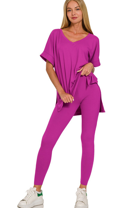 Buttery Soft Microfiber Short Sleeve Loungewear Set | S-3X
